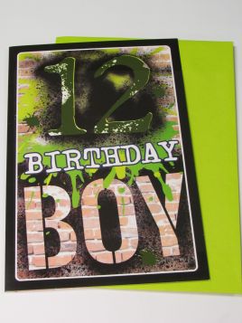 GRAFFITI BOY BIRTHDAY CARD AGE 12
