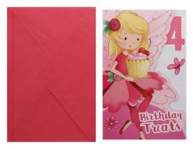 FAIRY FOLDING BIRTHDAY CARD AGE 4