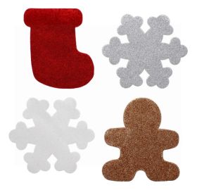 CHRISTMAS GLITTERED FOAM SHAPES ASSORTED