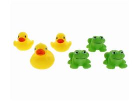 RUBBER FROGS/DUCKS BATH TOYS - PACK OF 3