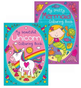 Unicorn/Mermaid Colouring Book - Assorted - 27 x 19.5cm - 0% VAT
