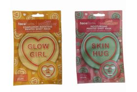 Face Facts Printed Sheet Masks - Love Hearts - Glow Girl & Skin Hug - 20ml - Exp: 04/25