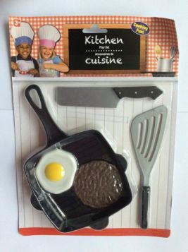 FRYING PAN WITH UTENSILS - KITCHEN TOY SET