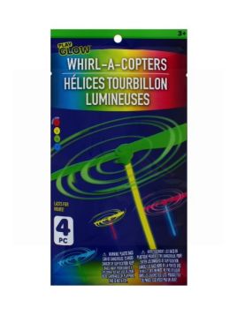 4PC GLOW IN DARK WHIRL-A-COPTERS - ASSORTED COLOURS