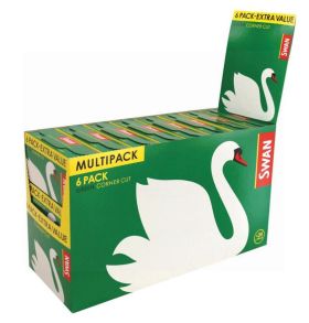 Swan Green Corner Cut 6 Pack Cigarette Rolling Papers - Multipack - Pack of 24 Booklets