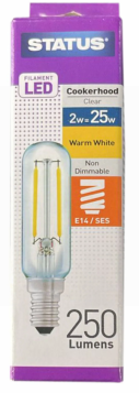 Status LED Cooker Hood Filament Bulb - Clear - E14 SES - 25W - 250 Lumens - Warm White