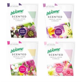 Bloome 3 Tie Scented Decorative Glass Candle - Lotus Flower