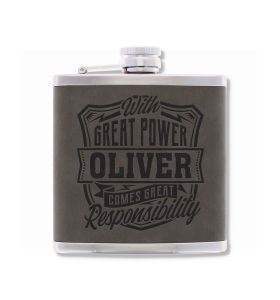 TOP BLOKE'S - CUSTOM ENGRAVED HIP FLASK FOR OLIVER