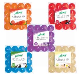 Bloome Fragranced Tea Lights / Candles - Assorted Fragrances - Pack Of 12