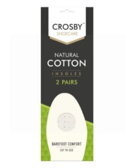 Soft Natural Cotton Padded Insoles - 2 Pairs