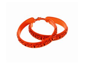 NEON ORANGE HOOP EARRING