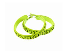 NEON YELLOW HOOP EARRING