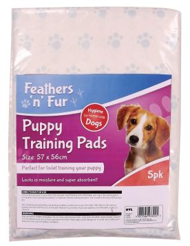 Feathers 'n' Fur Puppy Training Pads - 50 x 40cm - White - Pack of 5
