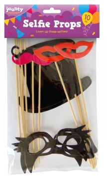 Jaunty Partyware Selfie Props - Assorted Props - Pack of 10