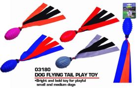 Pets That Play Fetch & Retrieve/Squeaky Dog Flying Tail Play Toy - For Small/Medium Dogs - Assorted Colours