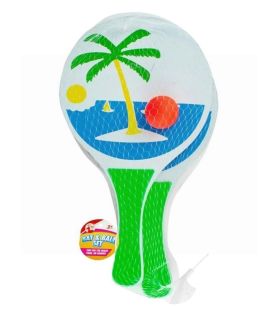 Red Deer Toys Wooden Paddle Set - Bat & Ball Set - 40 x 19 x 7cm