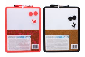 WHITEBOARD PINK & BLACK MARKER & MAGNETS