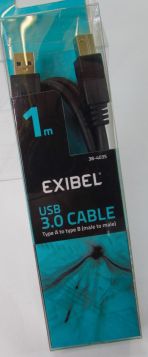 EXIBEL USB 3.0 CABLE TYPE A MALE TO TYPE B MALE 1M