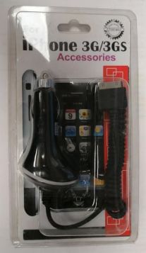 High Quality Stretchable Car Charger for Iphone 3G/3GS/4G - Black