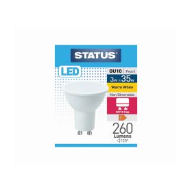 Status LED GU10 Pearl Bulb - 3W=35W - Warm White