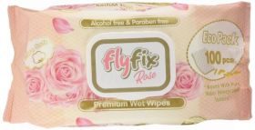 FlyFix Rose Premium Wet Wipes - Pack of 100