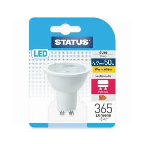 Status LED GU10 Light Bulb - 4.9W=50W - Warm White