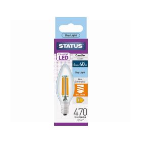 Status LED Filament Candle Bulb - E14 - 40W - Day Light