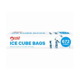 KEEP IT HANDY - ICE CUBE FREEZER BAGS - 672 CUBES - PACK OF 24