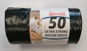 Strong Bags Heavy Duty Recyclable Extra Strong Refuse Sacks - 60 x 80cm - 50L - Roll of 50