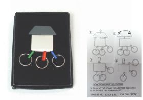 HOUSE SHAPED KEYRING BOXED