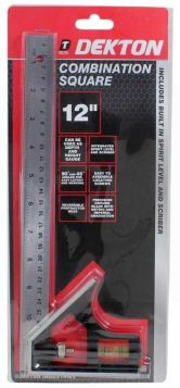 Dekton Combination Square with Built-in Spirit Level & Scriber - 12"