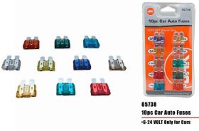 10pc Car Auto Fuses - 6v - 24v