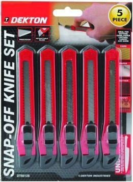 Dekton Snap-Off Knife Set - Red - Pack of 5