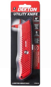 Dekton Heavy Duty Die Cast Utility Knife - Red - 6" 
