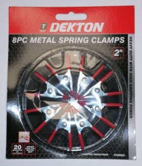 Dekton Heavy Duty Metal Spring Clamps - 2" - Pack of 8