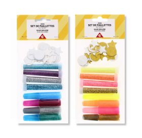 GLITTER & GLITTER GLUE SET W/ GLITTER SHAPES