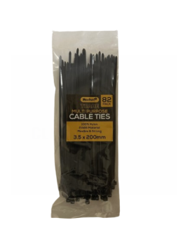 What! Multipurpose Cable Ties - Black - 3.5 x 200mm - Pack of 82