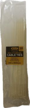 What! Multipurpose Cable Ties - Clear - 4.6 x 300mm - Pack of 38