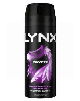 Lynx Excite Deodorant & Body Spray - Crisp Coconut & Black Pepper Scent - 150ml