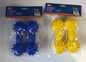 Squeaky Doggy Play Toy Bones - Assorted Colours - Pack Of 2