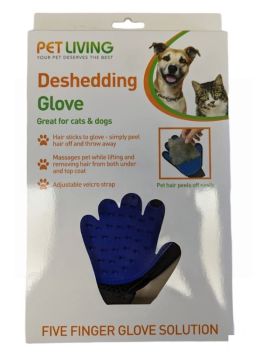 Pet Living Deshedding Glove for Cats & Dogs