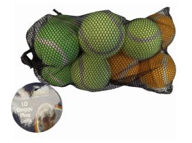 Pet Living Doggy Play Balls - 6cm - Assorted Colours - Pack of 10