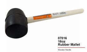 16oz Rubber Mallet - Wooden Handle