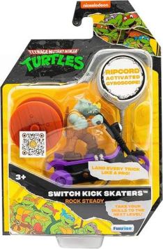 Nickelodeon TMNT Switch Kick Skaters Figure - Rock Steady