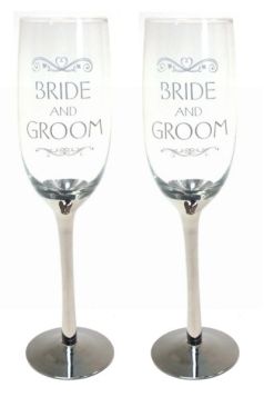 BRIDE & GROOM GLASS
