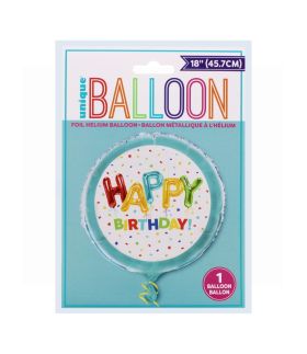 18IN FOIL HELIUM COLOURFUL CONFETTI BIRTHDAY BALLOON
