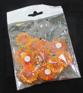 SMALL PLASTIC DECORATIVE FLOWERS 12PC