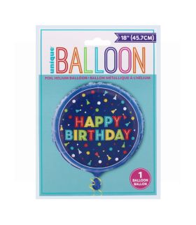 18IN FOIL HELIUM BIRTHDAY BALLOON BLUE