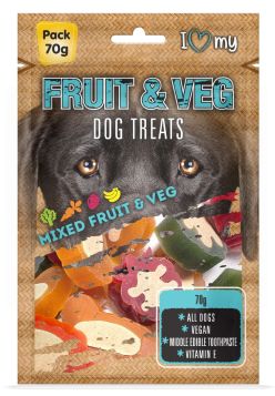 I Love My Pet - Mixed Fruit & Veg Dog Treats - 70G - Exp: 03/26
