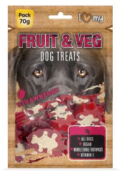 I Love My Pet - Fruit & Veg Dog Treats - Strawberry - 70G - Exp: 03/2026
